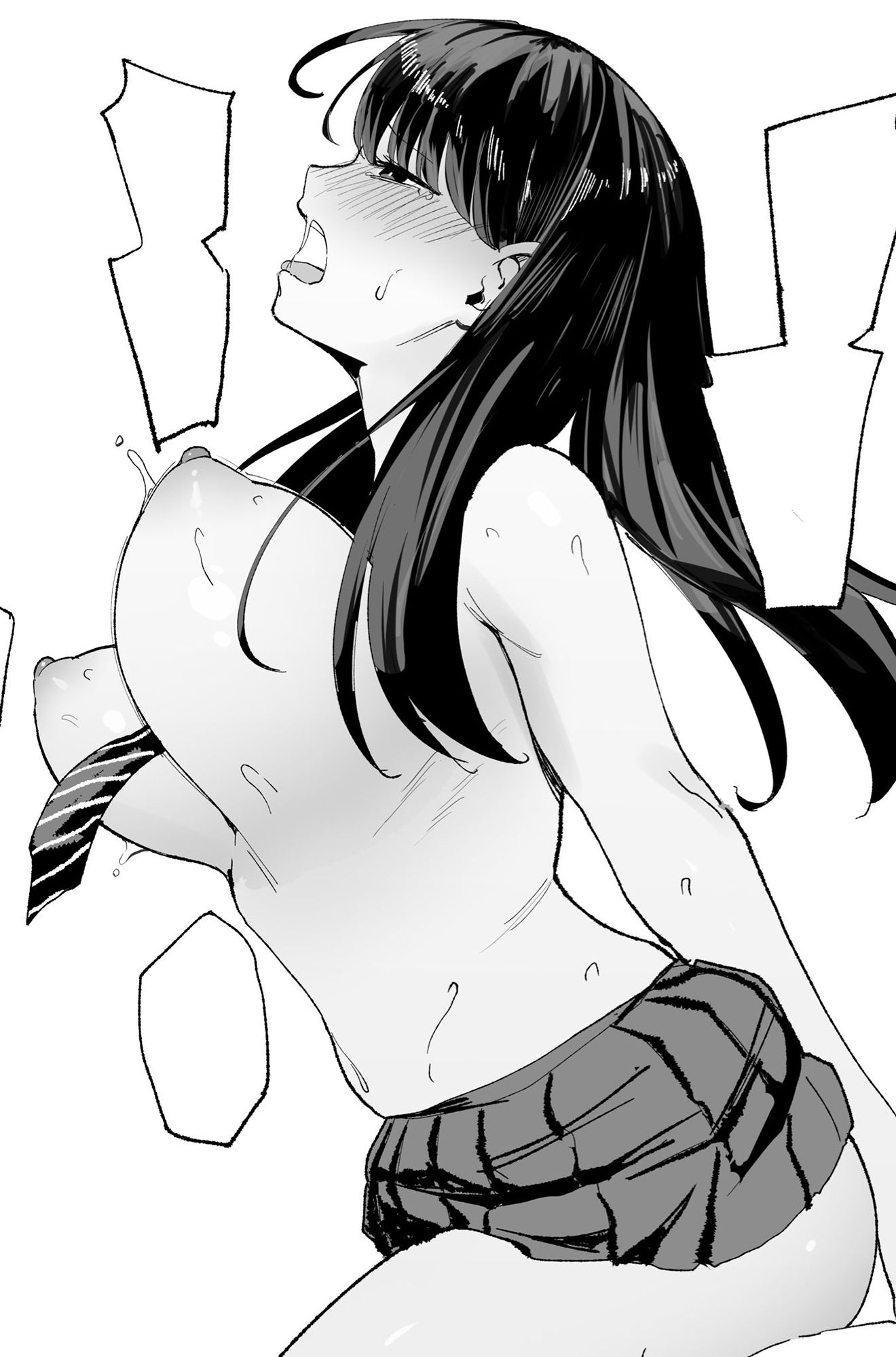 上半身ハダカで巨乳をぶるんと震わせながら、汗だくでバック挿入・ピストンされる女子高生