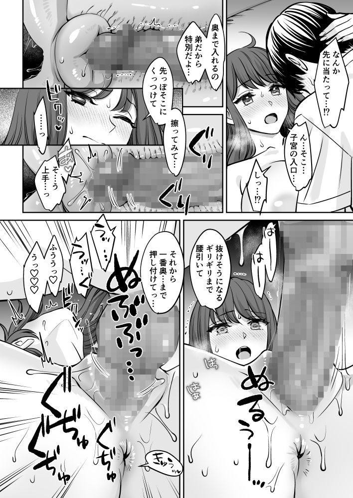 姉に教えてもらい始めて膣の中にちんこを挿入する主人公